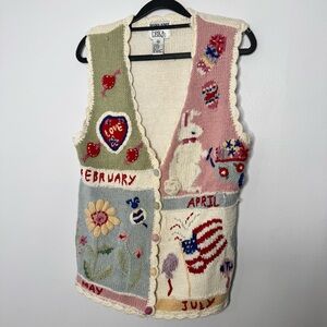 Vintage Erika Hand knit vest size M